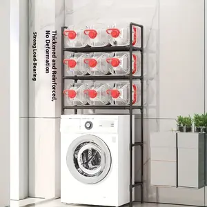 Storage shelf for above washing machines and dryers, 3-tier vertical shelf for laundry rooms, suitable as a storage shelf above toilets, washing machines, and dryers, a space-saving multi-functional storage rack