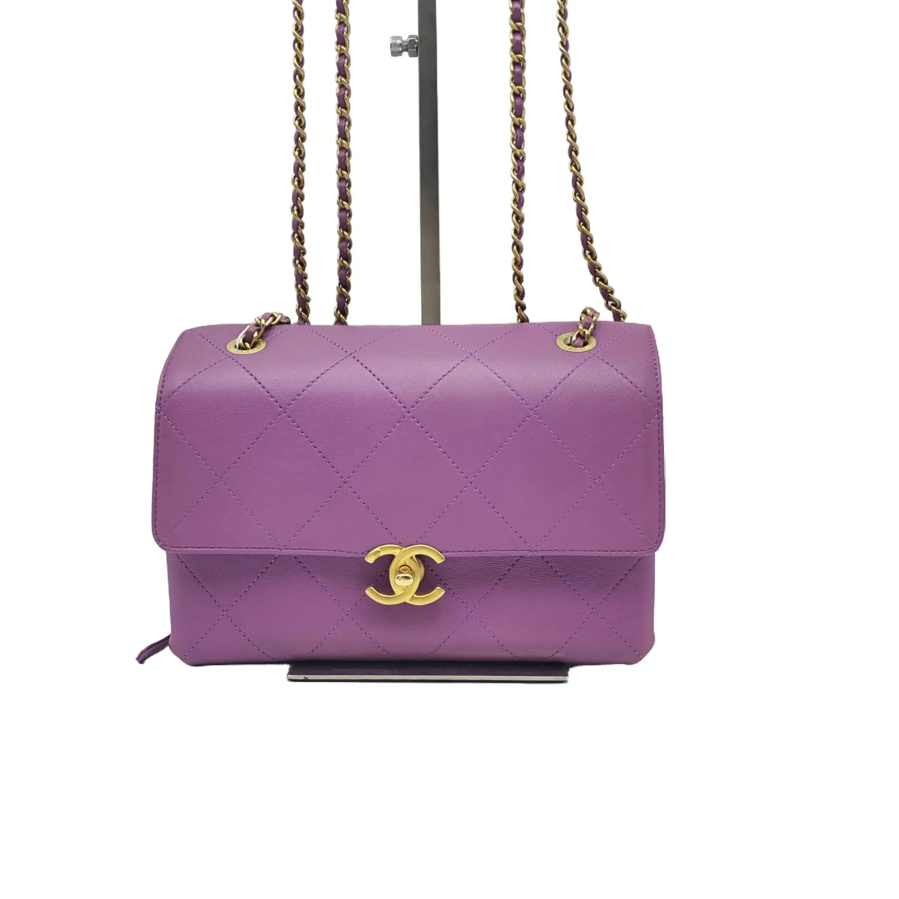 Pre-owned CHANEL hz8 Lavender Purple 26C Flap Bag (Crossbody compatible) 70665
