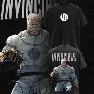 Conquest Invincible War Comic Menswear Gift for Movie Fans Top Apparel Classic Oversized Seamless Simple Straight Man Designer Shirts Men's Regular Fit Floral Print Tee Heavyweight Cotton T-Shirts Featuring Epic Panther Design