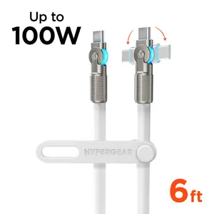 Chunky180° 100W USB-C to USB-C Rugged Fast Charge Cable | 6ft | White