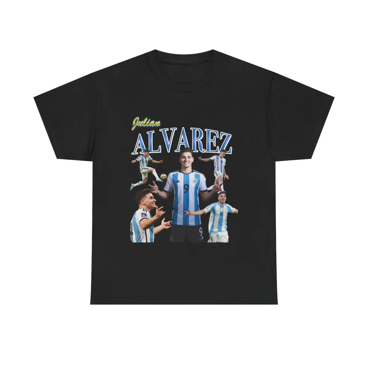 Vintage Julián Álvarez Argentina Football T-Shirt | Retro Soccer Fan Apparel | Argentina National Team Supporter Shirt Casual Cotton Classic Menswear