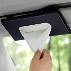Premium PU Visor Tissue Dispenser for Easy Use – Upgraded Hanging Car Tissue Holder (Black)