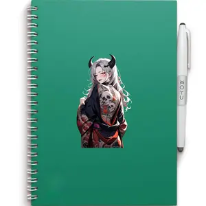 Demonic Woman in Kimono with Skull Tattoo Sticker, Sticker Vinyl Waterproof Water Bottles Laptops Notebooks, Vinyl 2x2 to 6x6inch