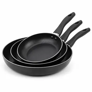 Mainstays 3-Piece Nonstick Aluminum Skillet Set, Black Finish Set of 3