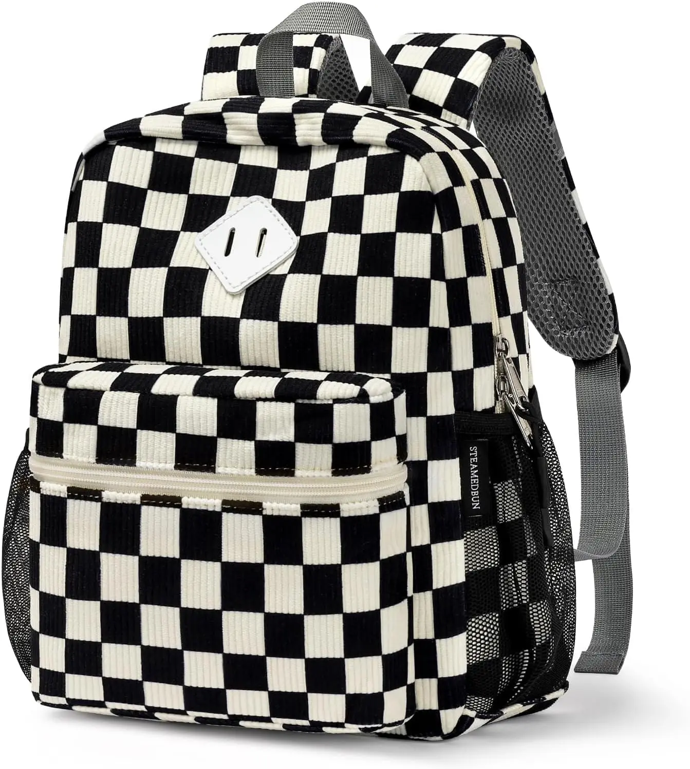 Corduroy Toddler Backpack for Boys Girls 2-4, Kids Preschool Backpack for Kindergarten - Checkered