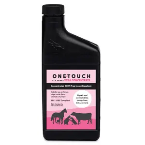 One•Touch Fly Spray 16oz concentrate Deet-Free Insect Repellent for Horses, Dogs, Cattle, Farm Animals & Humans, Paraben Free, FEI & USEF Compliant