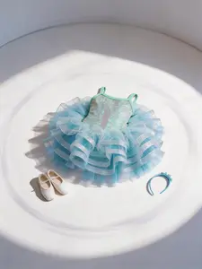 Sparkly Light Blue Princess Tutu Dress - Perfect for Recitals & Birthdays