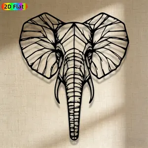 1pc Minimalist Elephant Head Metal Wall Art, Minimalist Elephant Head Statue Mural, Iron Craft, Perfect for Living Room, Garden, Zoo Corner Decor, Highquality Engraving, Intricate Craftsmanship, Christmas Decor, Ideal Gift for Nature Lovers