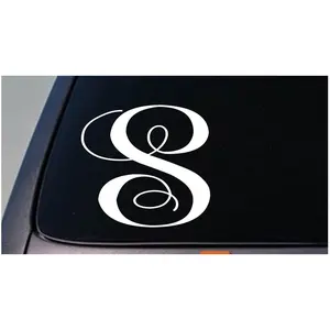 LETTER S 6" monogram sticker decal truck car window teach craft initials *D790*