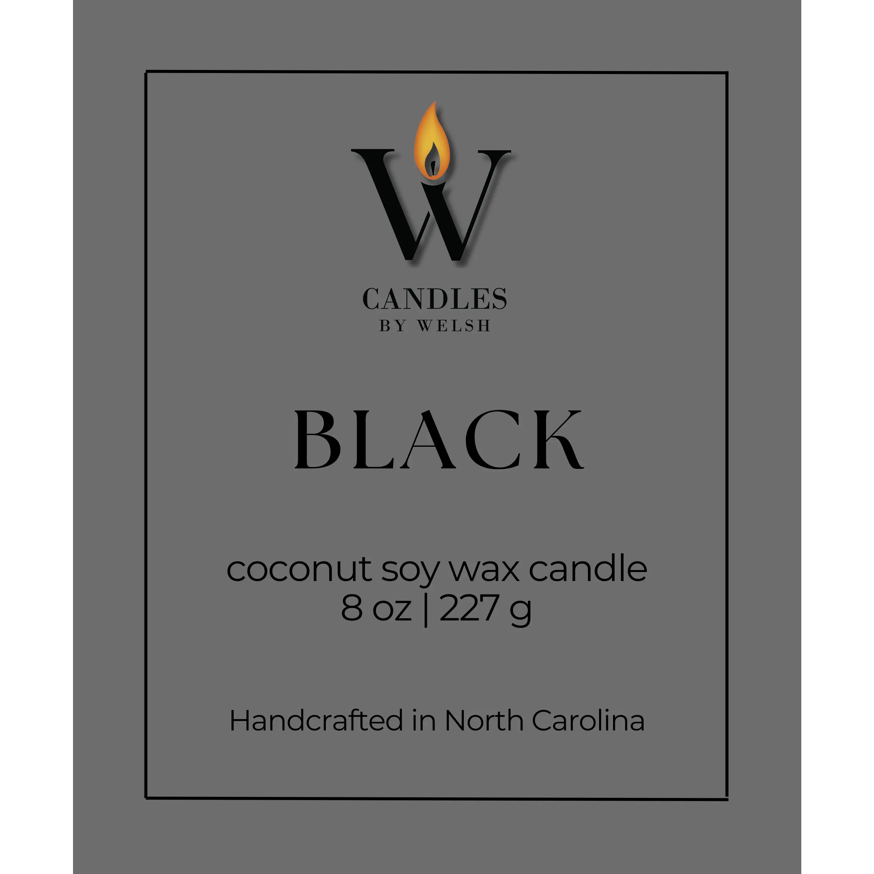 BLACK Candle | Coconut Soy Wax | Candles by Welsh