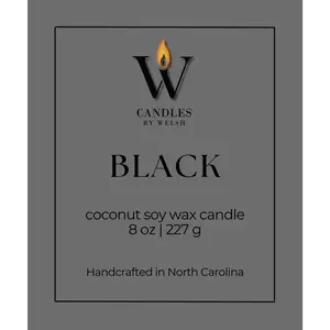 BLACK Candle | Coconut Soy Wax | Candles by Welsh