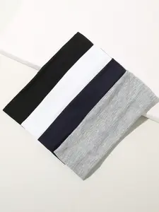 4pcs Wide Solid Color Headbands Suitable For Sports Casual, Gym Hair Band Sweatband, Sweat Wicking Headband, Fall Winter Hair Accessories For Women Vacation Outfits Soft Headwrap