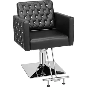 OmySalon Hair Chair with Wide Seat Stainless Steel Footrest, Hydraulic Barber Chair Heavy Duty, Salon Chair for Hair Stylist, Styling for Braiding Cosmetology Beauty Spa Hairdressing