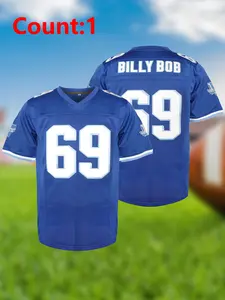 Men's New Style V Neck Short Sleeve American Football Jersey, Casual Loose-Fitting Design for All Seasons, Perfect for Sports & Daily Wear