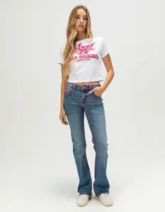 TRUE RELIGION Becca Mid Rise Super T Womens Bootcut Jeans