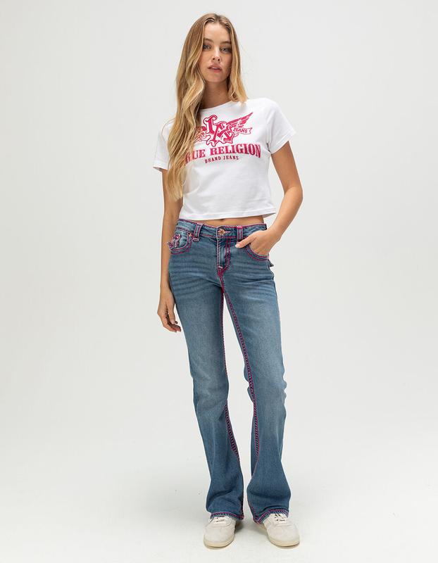 TRUE RELIGION Becca Mid Rise Super T Womens Bootcut Jeans
