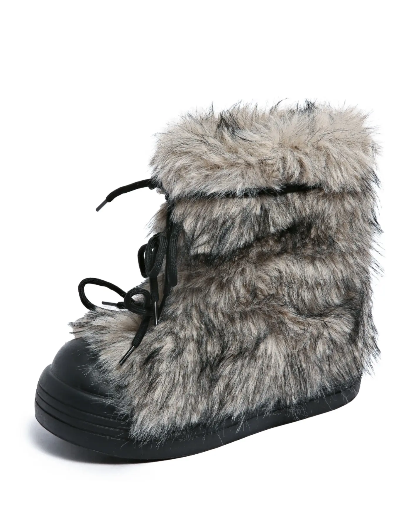 Women's Winter Faux Fur Snow Boots, Multi-Color Plush Lined Warm Short Boots, Fashionable Anti-Slip Cute Style Booties, Casual Ankle Boots