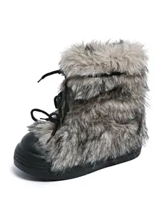 Women's Winter Faux Fur Snow Boots, Multi-Color Plush Lined Warm Short Boots, Fashionable Anti-Slip Cute Style Booties, Casual Ankle Boots