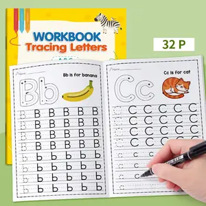 English Alphabet Capital & Small Letter Practice Book, Pre-K to Kindergarten Handwriting Workbook, Daily Writing & Tracing Activity Set, Teaching Supplies