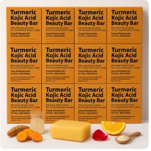 By Natures Turmeric & Kojic Acid Beauty Bar (5.5 oz) - 12 Pack, US Body Care Bar for Daily Use on Normal Skin for Radiant Results