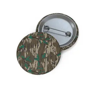 Original Greenleaf Everything Bottom Lands Camo Pin Buttons - Pin Buttons with Camouflage Design