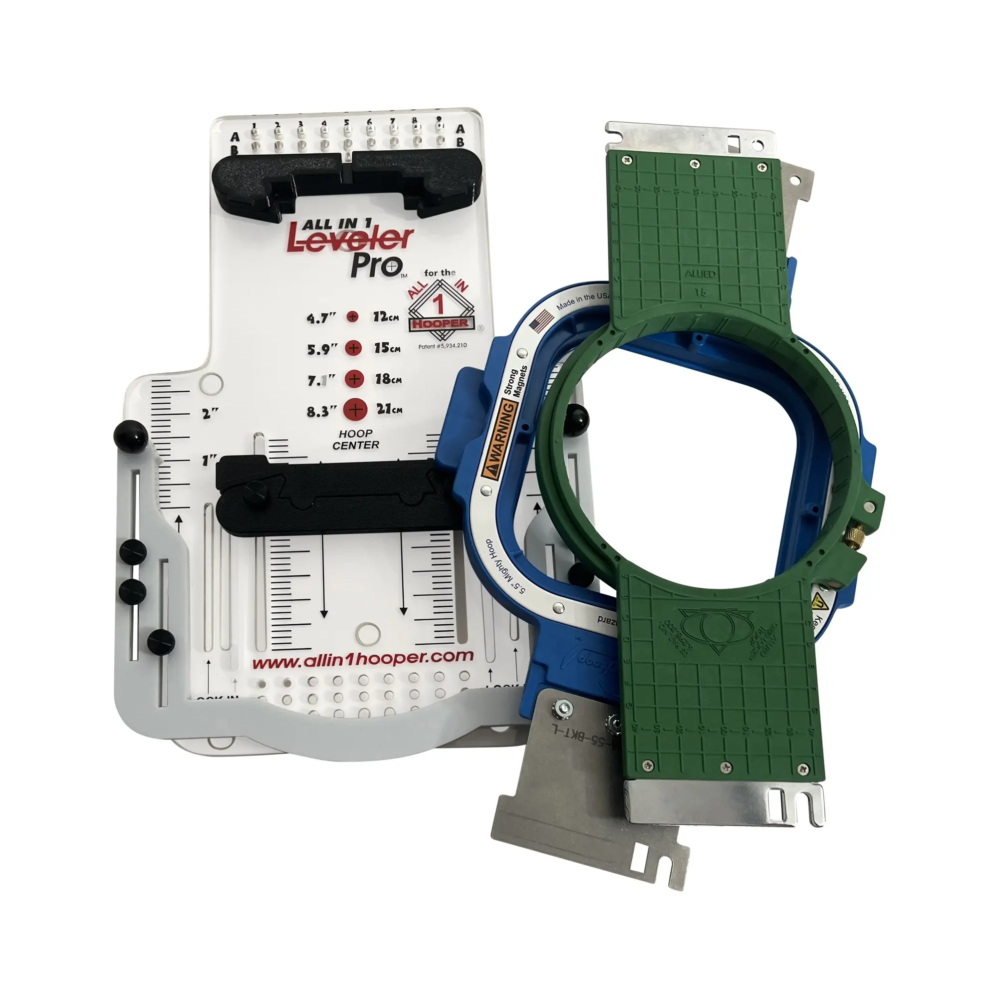 Leveler Pro Small Hoop Kit with Mighty & Standard Hoop Combo Brackets - Add-On Leveling Device for All in 1 Hooper Pro - Straight Placement, No Measuring - Made in USA