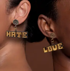 Love and Hate Earrings, Do The Right Thing, Statement Earrings, Black Culture, Jewelry Inspired by Black Movies
