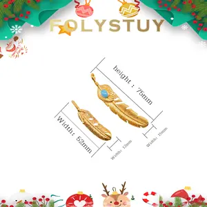 [15mm with 12mm feather pendent buy 1 get 5]FOLYSTUY(YNK05) Feather Pendant - Elegant Design for Versatile Wear with Unique Feather Accents