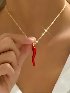 Chili Pendant Necklace for Women, Fashion Jewelry for Party, Daily Clothing Decor, Trendy All-match & Exquisite Jewelry for Birthday Gift, Jewelry Gifts