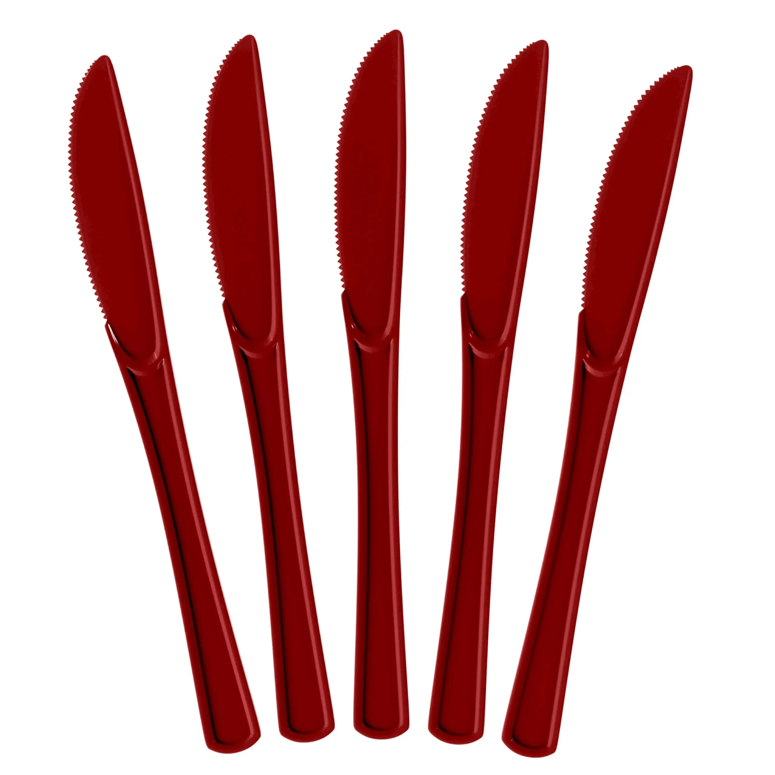 Heavy Duty Burgundy Plastic Knives | 7.5 in. | 50 Count
