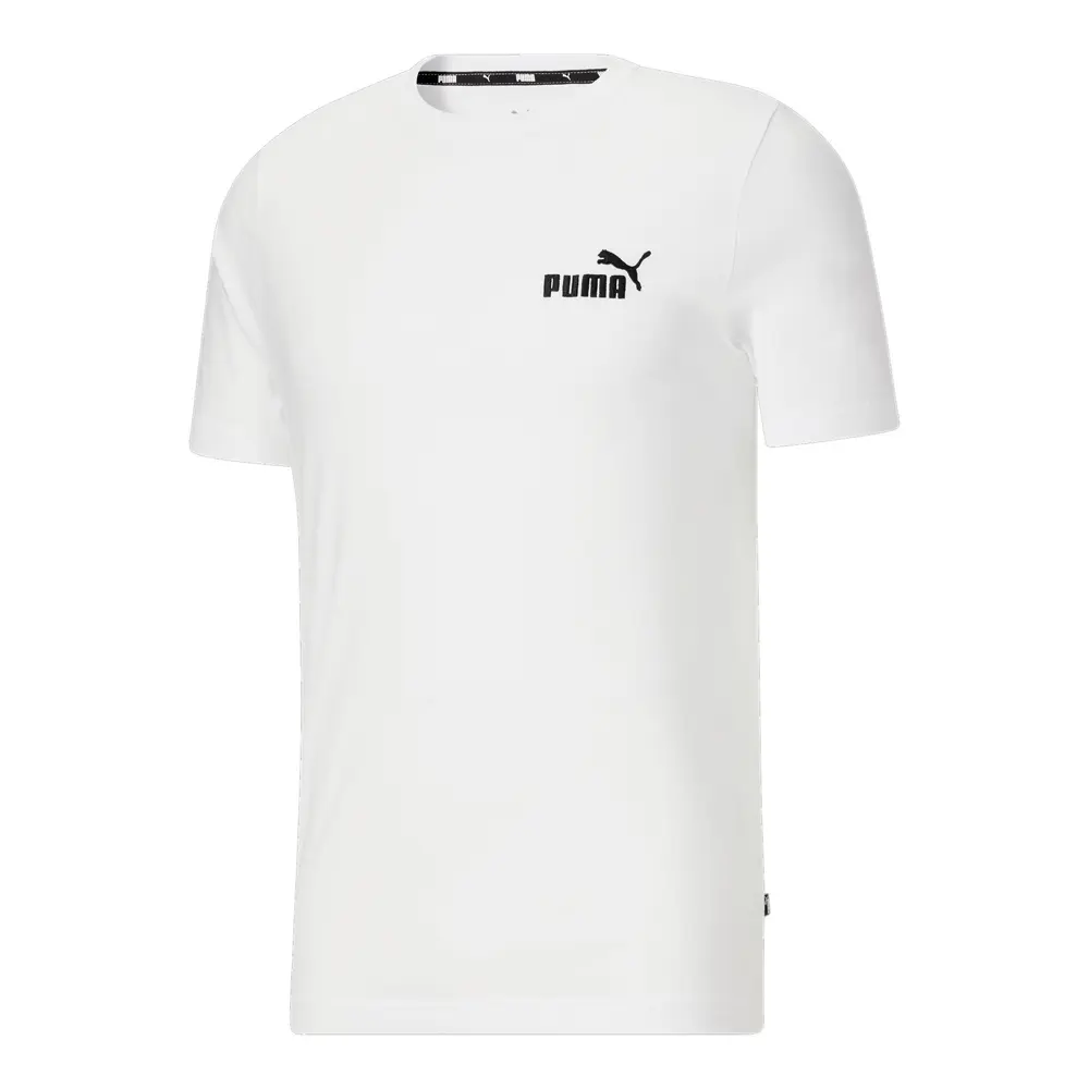 PUMA Mens Essentials Embroidery Logo Crew Neck Short Sleeve Casual Tops Casual - White