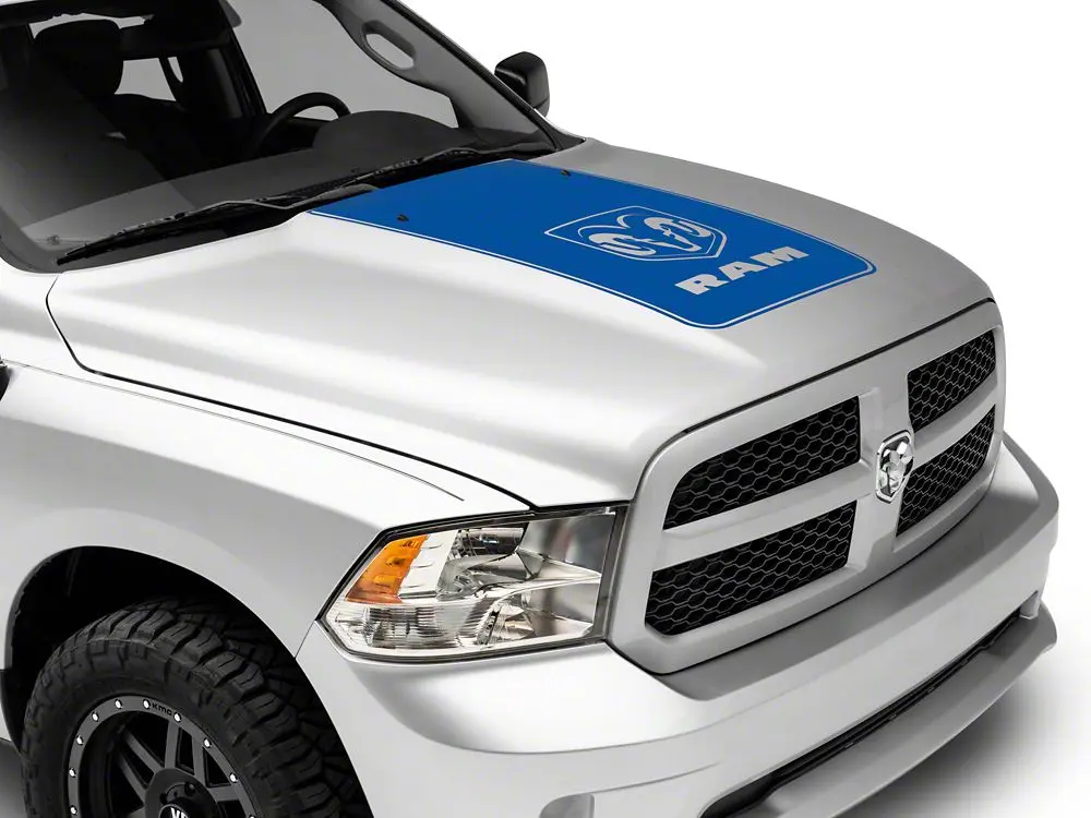 RedRock Licensed RAM Logo Emblem Self-Adhesive Car Sticker for 2009-2018 RAM 1500 (Excluding Rebel) - Blue, 4 Mil Thick Cast Vinyl, Removable, Weather Resistant, Easy Install, Bubble-Free, Long-Wear, Smooth Wrinkle-Free Surface, Sporty Styling