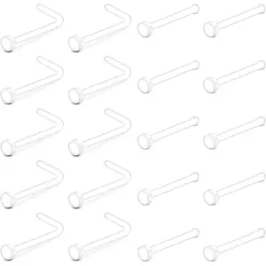 Clear Nose Studs Clear Nose Rings for Work Clear Nose  Plastics Nose Retainer for  Nose Ring Spacers Nose Rings Retainer Septum Retainer Clear Lip Rings Plastic Earrings Studs
