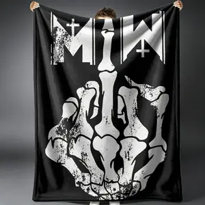 Motionless in White Soft Flannel Throw Blanket, Lightweight Cooling Summer AC Nap Blanket for Sofa Bed Couch Travel, Gothic Metalcore Fan Decor, Ideal Gift for Christmas Halloween Birthday Reversible Oversized Hoodie dd214 Themed Velvet grounding hooded