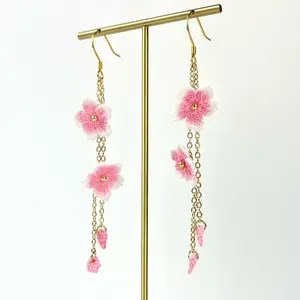 Microcrochet Cherryblossom earrings