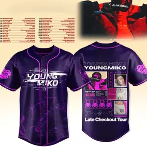 Late Checkout Tour 2026 Baseball Jersey – Latin Music Concert Shirt, Unisex Streetwear Outfit, Fan Merch Gift