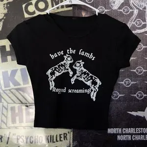 Kawaii Japanese Y2k Tops Emo Women's Cropped Trashy Y2k 2000s Woman Clothing 90s Clothes Vintage Goth for Women Kpop T shirt Punk Streetwear Women Clothes shirt Goth Emo Harajuku 2000s Tops Retro Gothic Grunge Graphic Women Clothing Emo Girls Printing