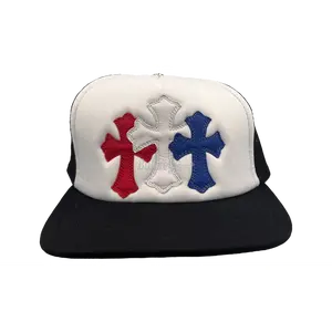 Chrome Hearts Triple Cross Red/White/Blue Trucker Hat