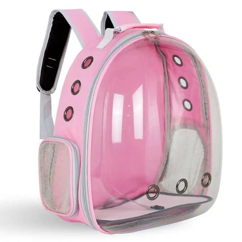 Transparent Pet Carrier Backpack with Comfortable Straps and Ventilation Holes for Safe Travel for cats and small dogs