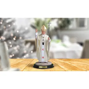 12"H Pope John Paul II in White Holy Figurine Religious Decoration