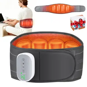 Cordless Heating Pad with Massager for Back, Air Compression Lower Back Massager with 3 Airbag Modes 4 Heat 4 Intensities, Heated Lumbar Waist Wrap Belt Gifts for Women Men Mom Dad