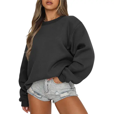 ANRABESS Women's Sweatshirts Hoodies Crewneck Oversized Fleece Pullover Sweaters Cute Top Y2K Teen Girls Preppy Clothes