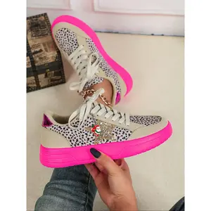 Women’s Fashion Leopard Print Casual Sneakers, Trendy Walking Sneaker, Comfortable Breathable Low-Top Shoes, Perfect for Parties, Christmas Gifts, and Everyday Wear