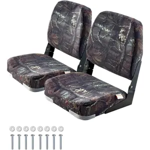 VEVOR Low Back Boat Seat, White Folding Fishing Flip Up Boat Seat for Fishing Boats with Thickened Sponge Cushion Waterproof PVC Leather, Aluminum Alloy Hinges, Yachts, ShipsVEVOR Super Brand Day