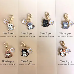 Set of 7 Pocket Hug Favors -Employee Appreciation Gifts Bulk for Coworkers with Exquisite keyring Pun NoteCards Quality Resin  Cute Cat Design ，FavorsDurable Card