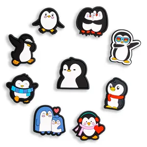 Penguin Shoe Charm Penguin 9PCS Shoes Charm PVC Clog Pins Accessories Party Favors Birthday Gifts Holidays Decoration for Boy Men Girl Women
