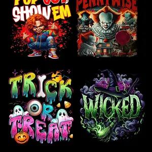 Halloween DTF Gang Sheet 100 Inches 18 Prints Customized Craft They Not Like Us Design