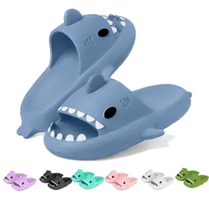 SANPON Men's Casual Shark Design Slippers, Soft Comfortable Home Slippers for Indoor & Outdoor Use, Ideal for All Seasons Walking Shoes Footwear Flipflop Boy Fathersdaygift