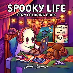Spooky Life: Cozy Coloring Book with Cute and Creepy Everyday Scenes for Relaxation (Cozy Ghost-Themed Halloween Coloring Books)