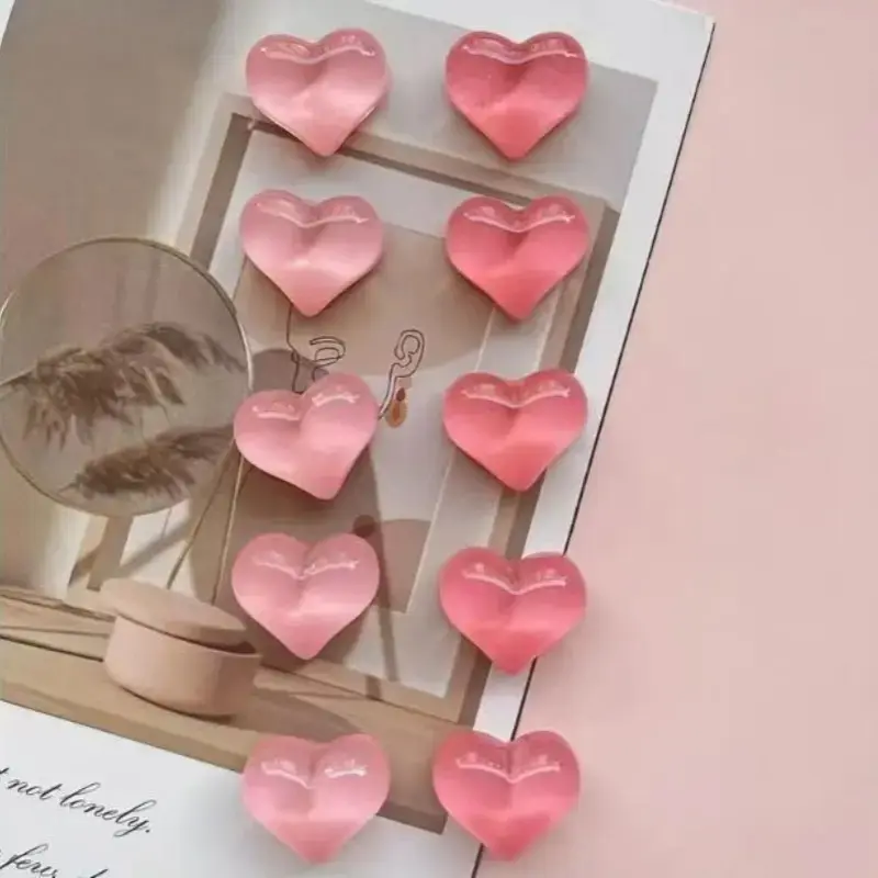 Magnetic Heart Fridge Magnets Set, Refrigerator Magnets, 10 Pieces Light & Dark, Perfect for Kitchen Office Whiteboard Unique Home Decor Gift